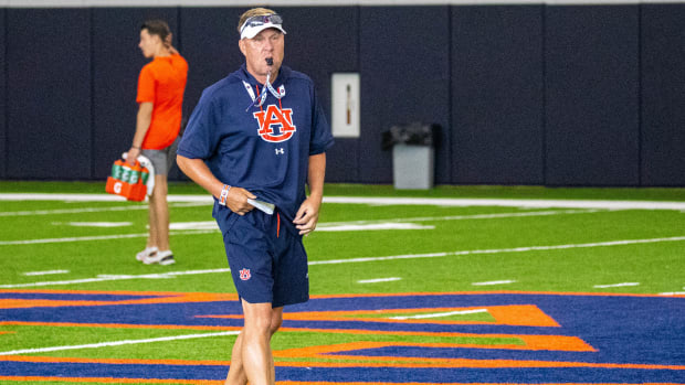 Hugh Freeze at Auburn football practice - Eric Starling/Auburn Daily